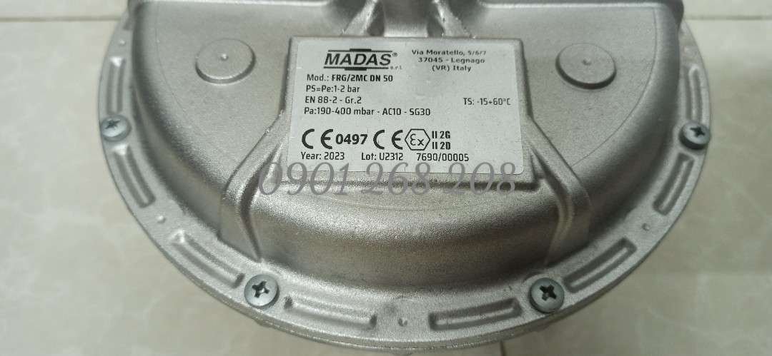 van điều áp Madas DN50 FRG/2MC 190-400mbar